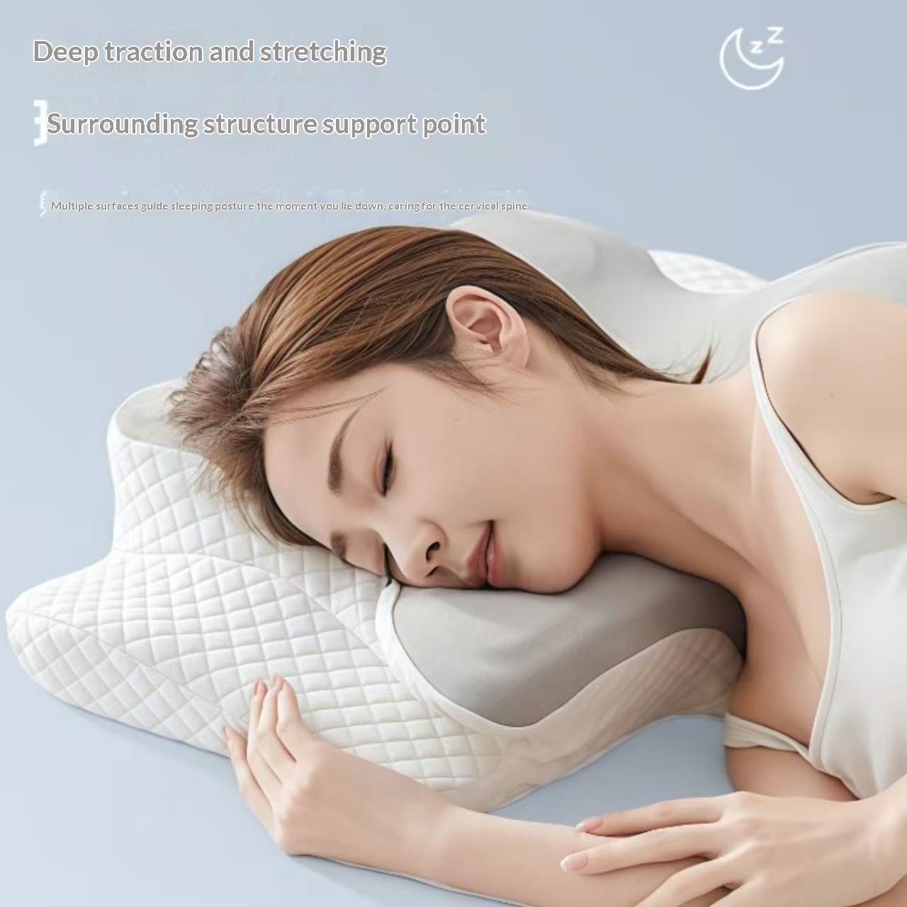 Slow-Rebound Memory Foam Neck-Care Sleep Aid Butterfly-Shaped Ergonomic Multi-Functional Side-Sleeping Pillow