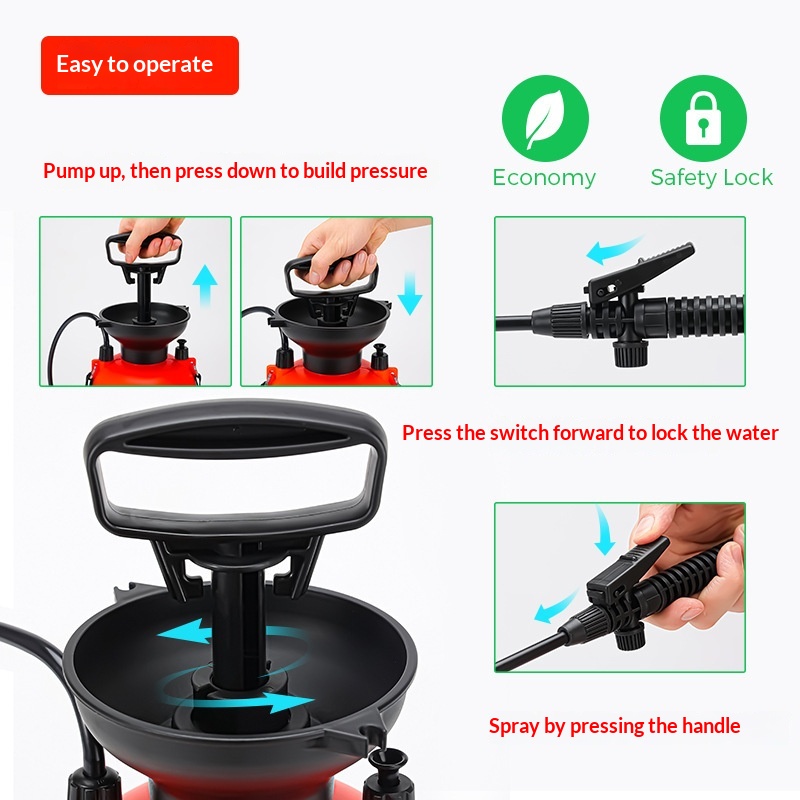 Garden Watering And Car Washing Backpack Sprayer Pneumatic Spray Bottle 4