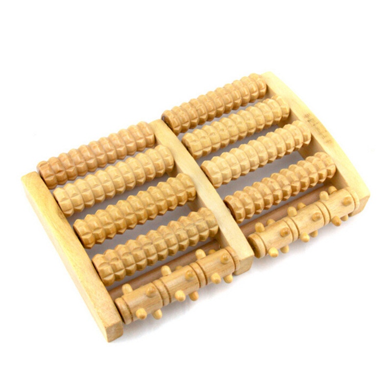 Five-row Wooden-pin Foot Roller Massager