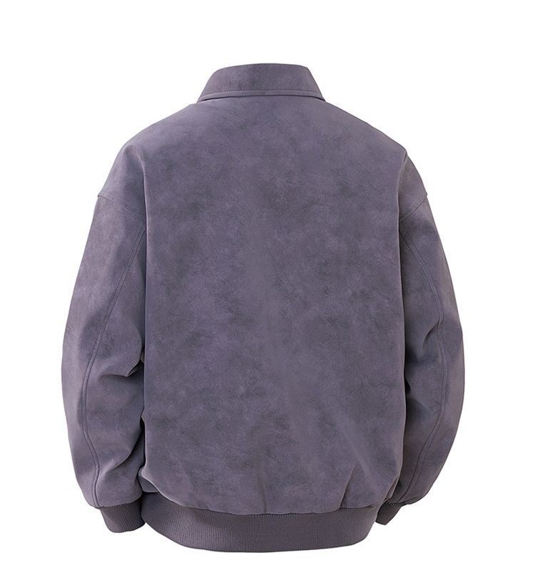 Slim Fit Suede Lapel Workwear Jacket for Young Adults Slim Fit Suede Lapel Workwear Jacket for Young Adults