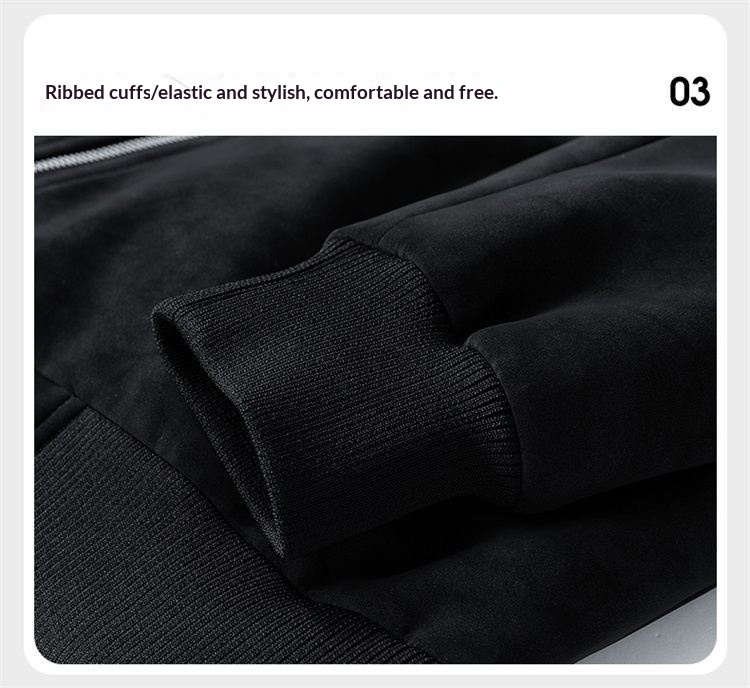 Slim Fit Suede Lapel Workwear Jacket for Young Adults Slim Fit Suede Lapel Workwear Jacket for Young Adults