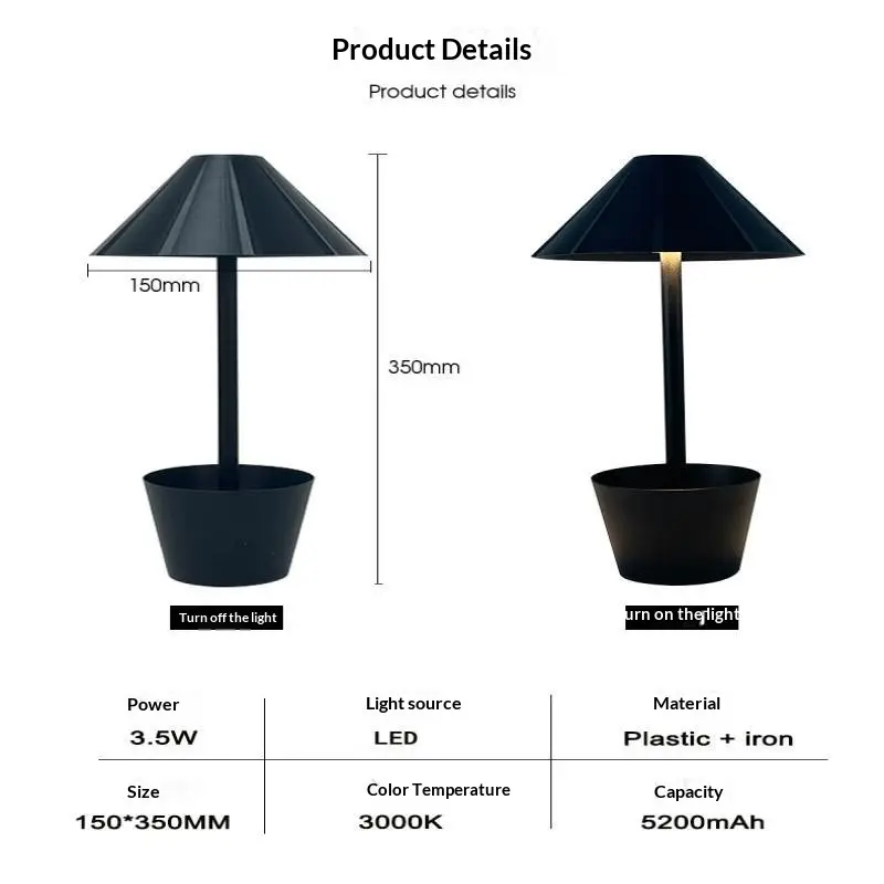 Simple Instagram-Style Ambient Light Wireless Charging Bedroom Desk Decor Table Lamp American-Style LED Charging Table Lamp