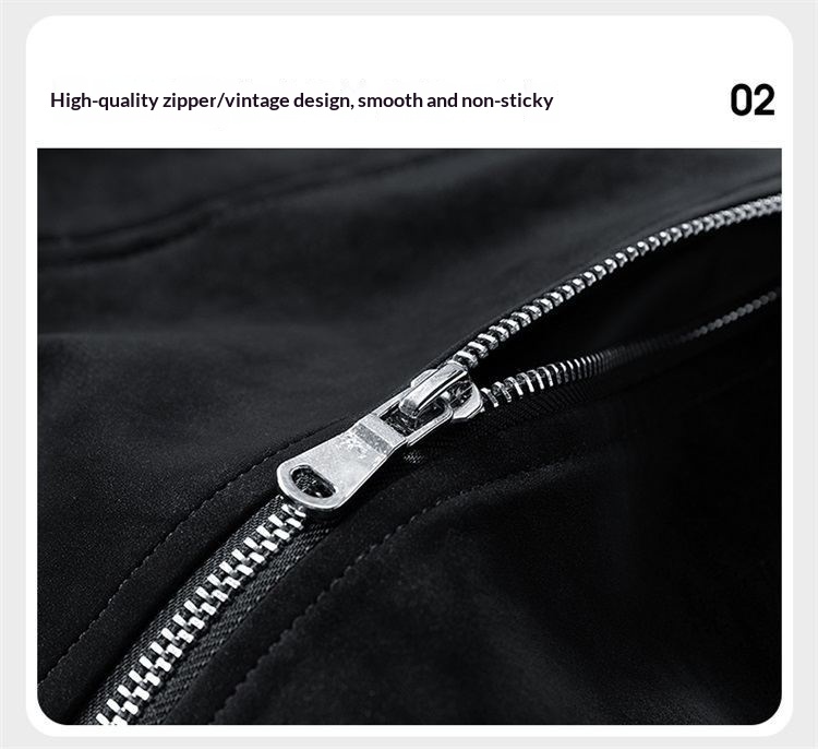 Slim Fit Suede Lapel Workwear Jacket for Young Adults Slim Fit Suede Lapel Workwear Jacket for Young Adults