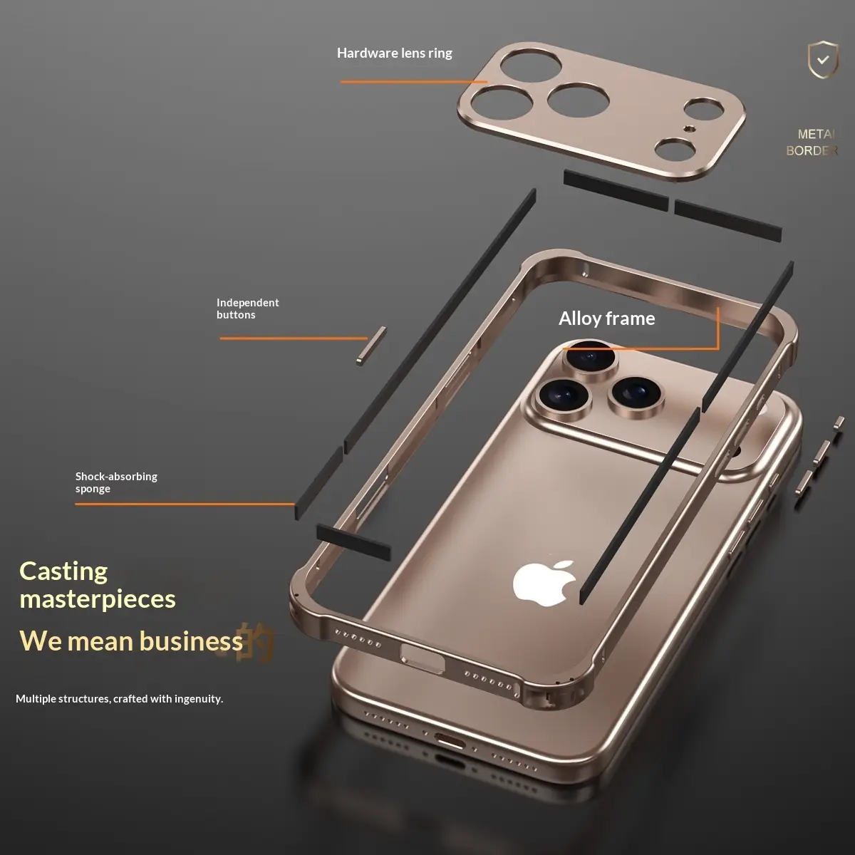 Phone Case With Metal Frame And Lens Protector Suitable