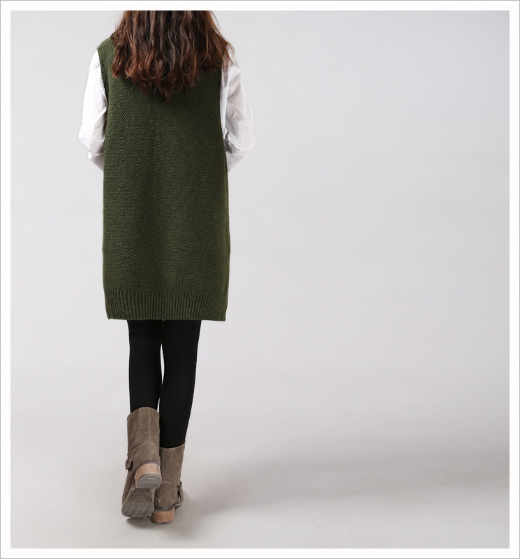 Loose Slimming Versatile Plus-Size V-Neck Knitted Sweater Vest For Women