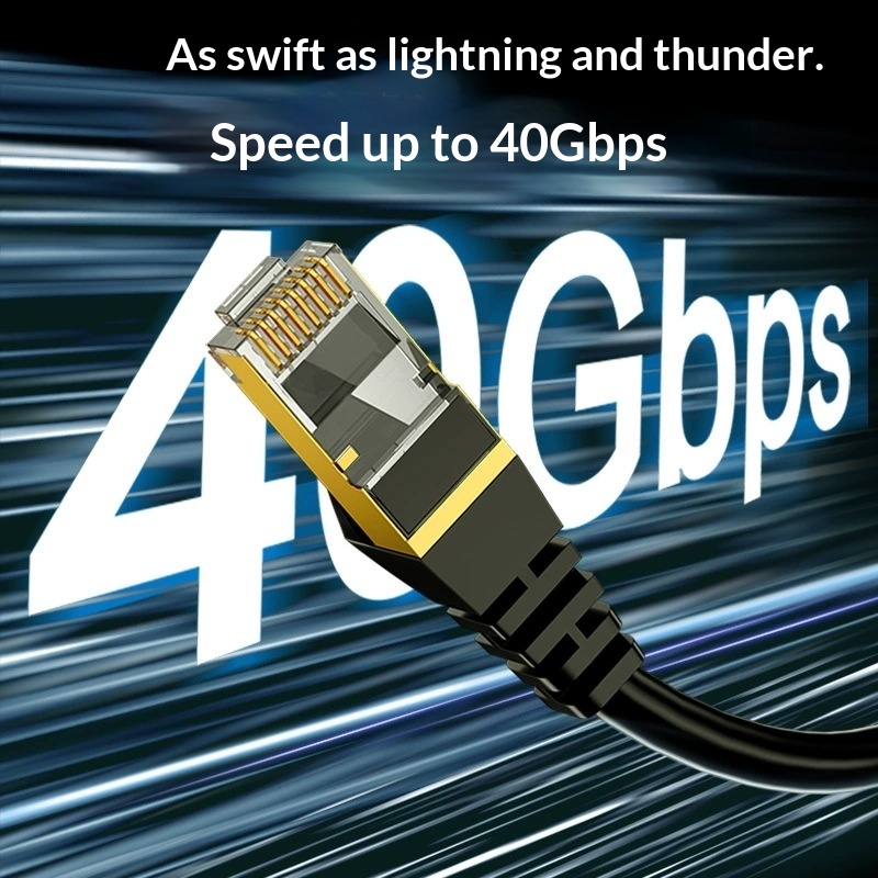CAT8 Category 8 10 Gigabit Network Cable, CAT8 Shielded RJ45 Twisted Pair Cable