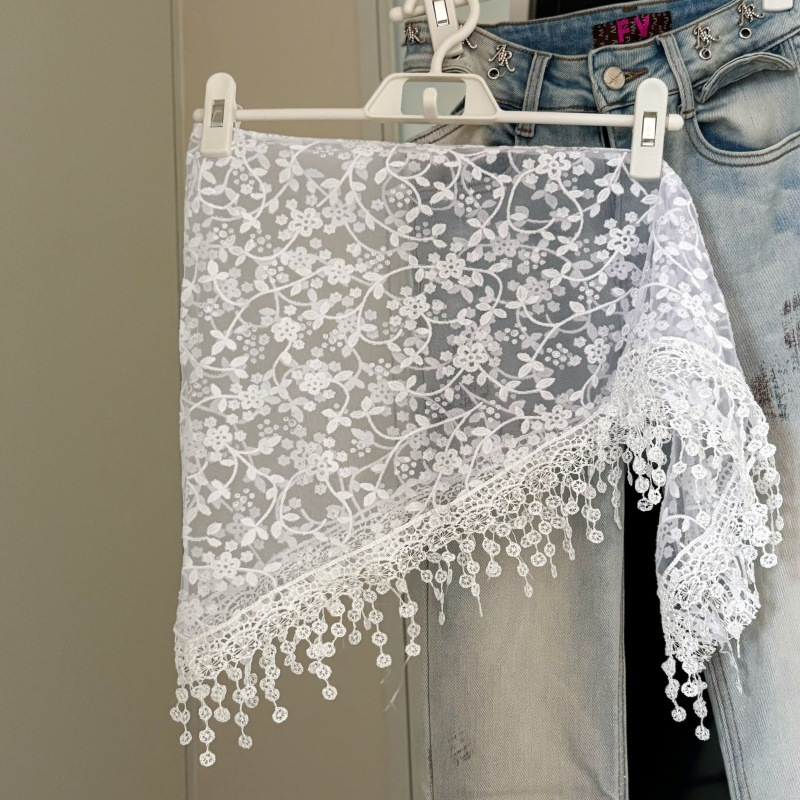 New Stylish Layered-wear Tie-front Triangle Scarf