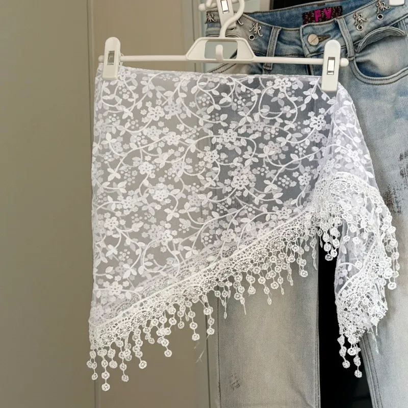 New Stylish Layered-wear Tie-front Triangle Scarf