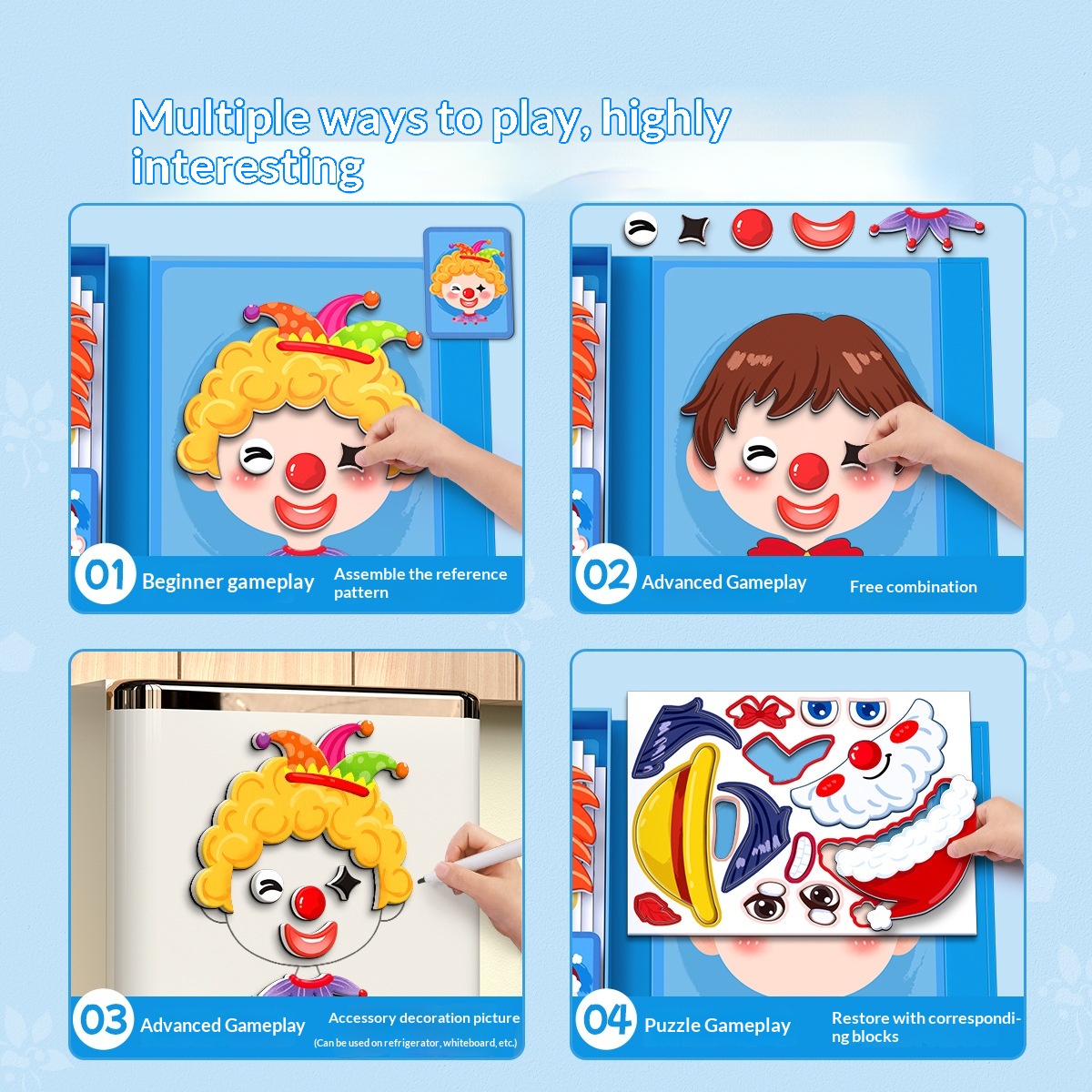 Puzzle magnétique à visages pour enfants — Jeu éducatif 240×180 mm 6