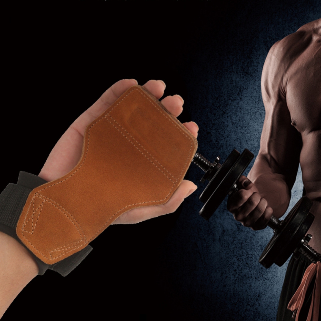 Leather Weightlifting Bar Gym Wrist Support Gloves