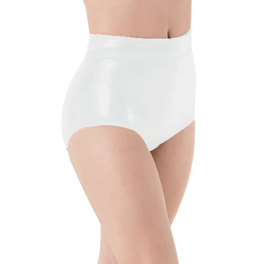 Mid-rise Patent Leather Womens Athletic Shorts