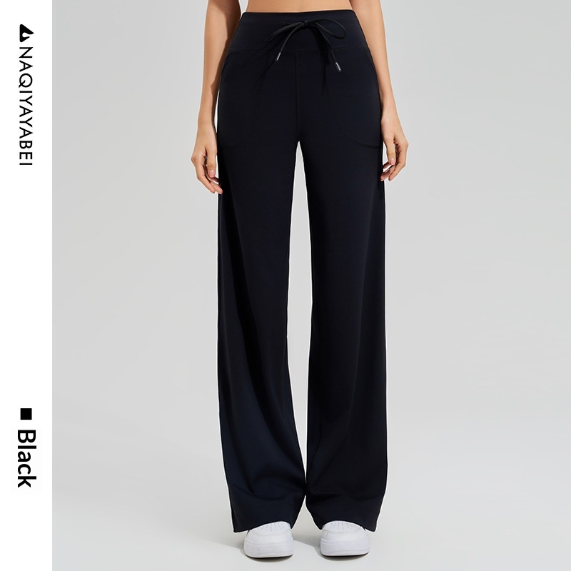 High-Waisted Wide-Leg Workout Pants | Elastic Fitness Wear Canada — view 5
