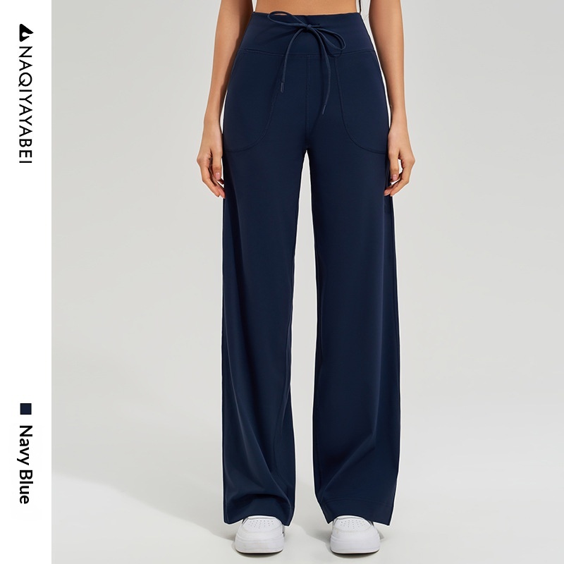 High-Waisted Wide-Leg Workout Pants | Elastic Fitness Wear Canada — view 4