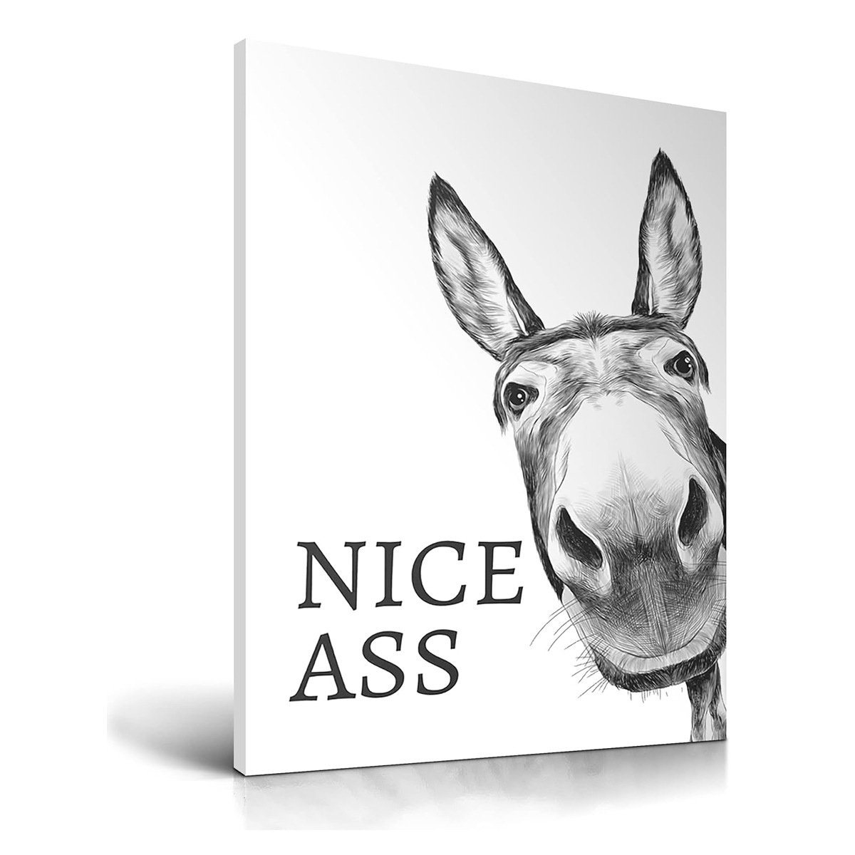 Abstract Black And White Donkey Wall Art Poster Print On Canvas
