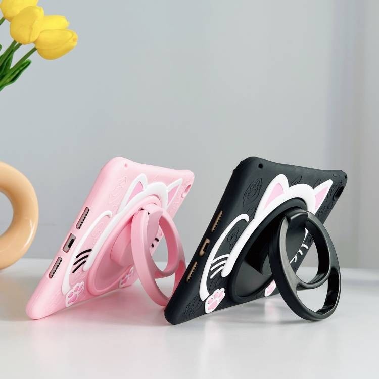 Rotating Stand Cartoon Cat Face Tablet Case