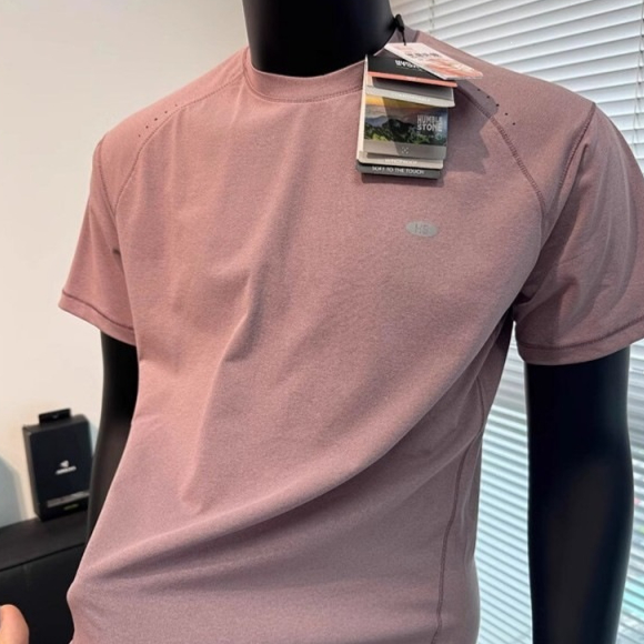 Laser-perforated Quick-dry Mens Sports And Fitness Short-sleeve T-shirt