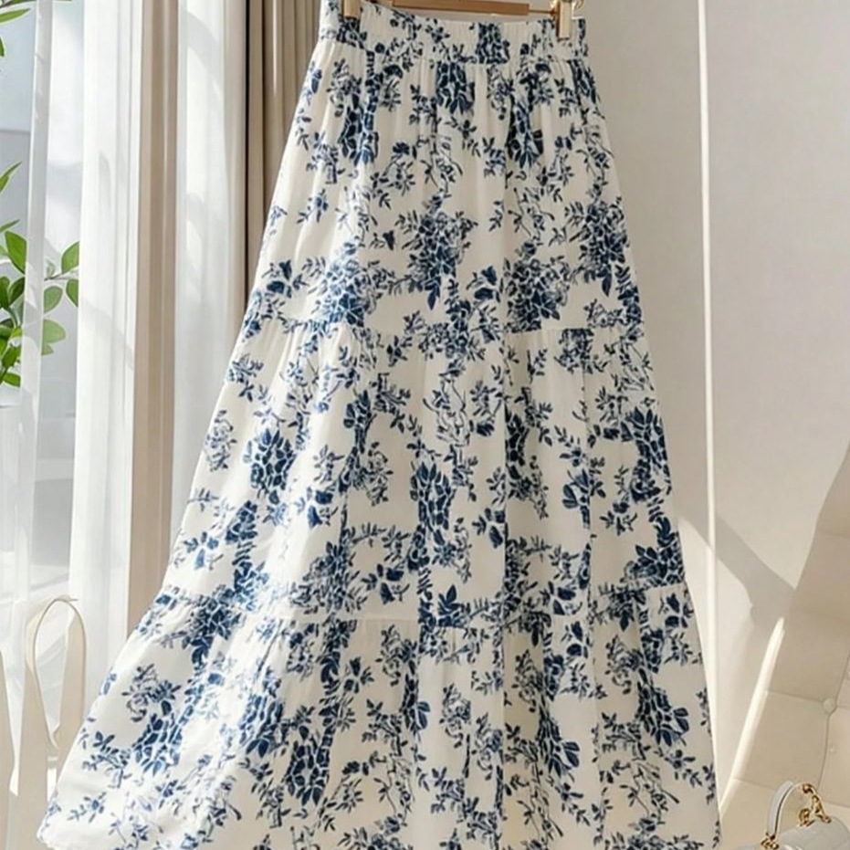 Floral Print High-Waisted A-Line Skirt for Women Floral Print High-Waisted A-Line Skirt for Women