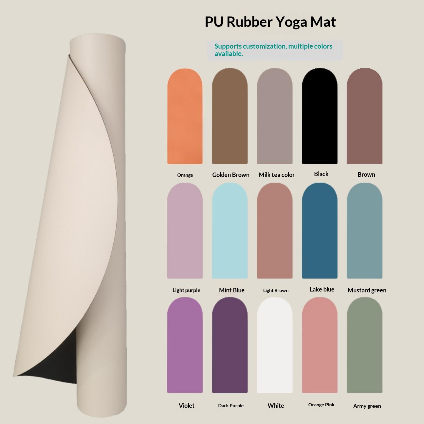 PU Rubber Sports Yoga Mat Arched