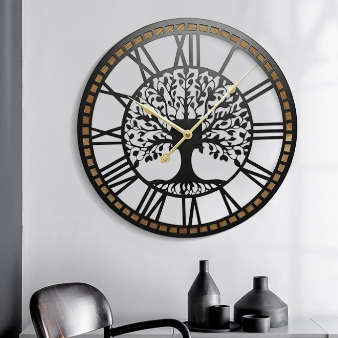 Rome Tree Of Life Wrought Iron Wall Clock For And Restaurant