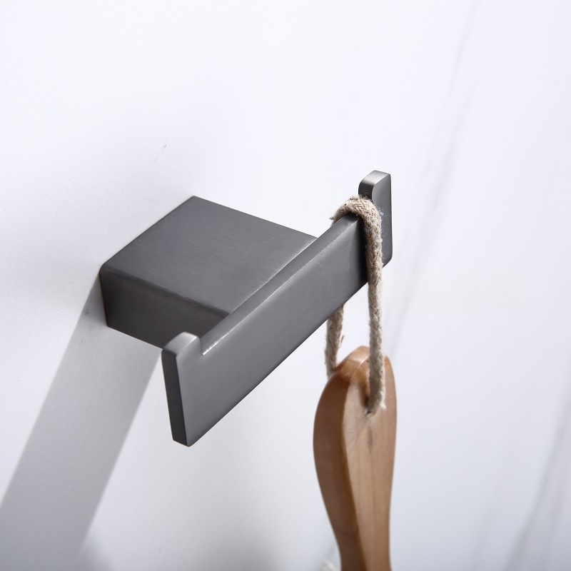 Stainless Steel Gray And Black Bathroom Clothes Hook