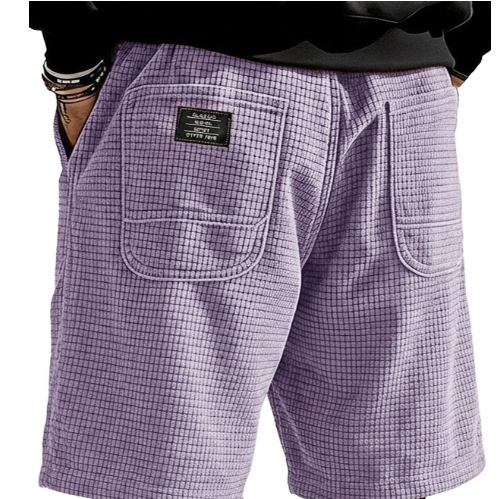 Multi-Pocket Embroidered Drawstring Elastic Waist Casual Shorts
