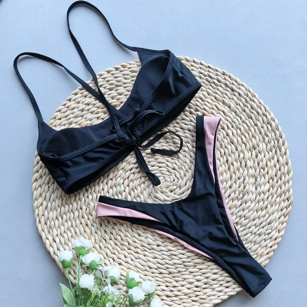 Bikini Patchwork Two-Piece Womens Swimsuit