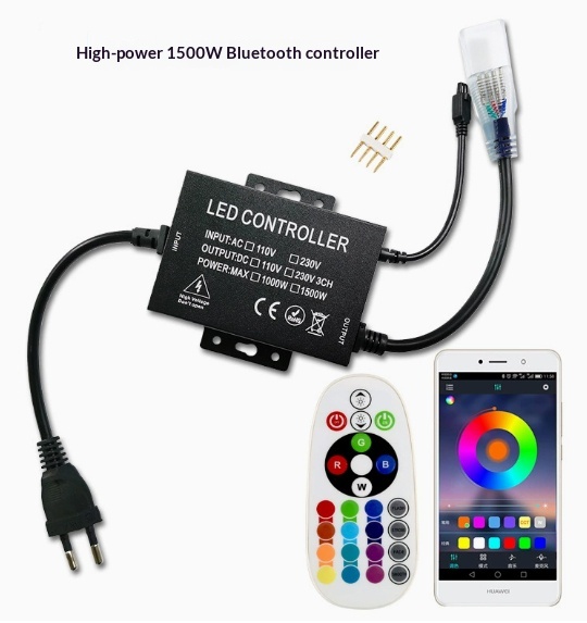 High-Voltage Wireless LED Strip Smart Bluetooth App Controller RGB Seven-Color Light Bar 5