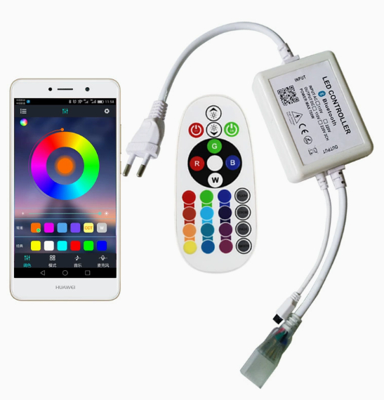 High-Voltage Wireless LED Strip Smart Bluetooth App Controller RGB Seven-Color Light Bar 7