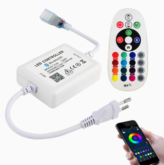High-Voltage Wireless LED Strip Smart Bluetooth App Controller RGB Seven-Color Light Bar 4