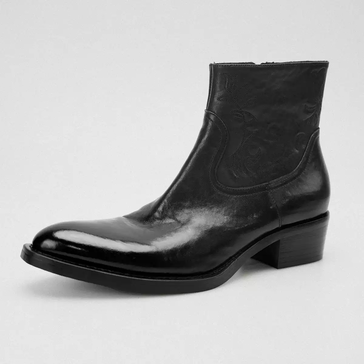 Pointed-Toe Cowhide Ankle Boots, picture 2 of 4