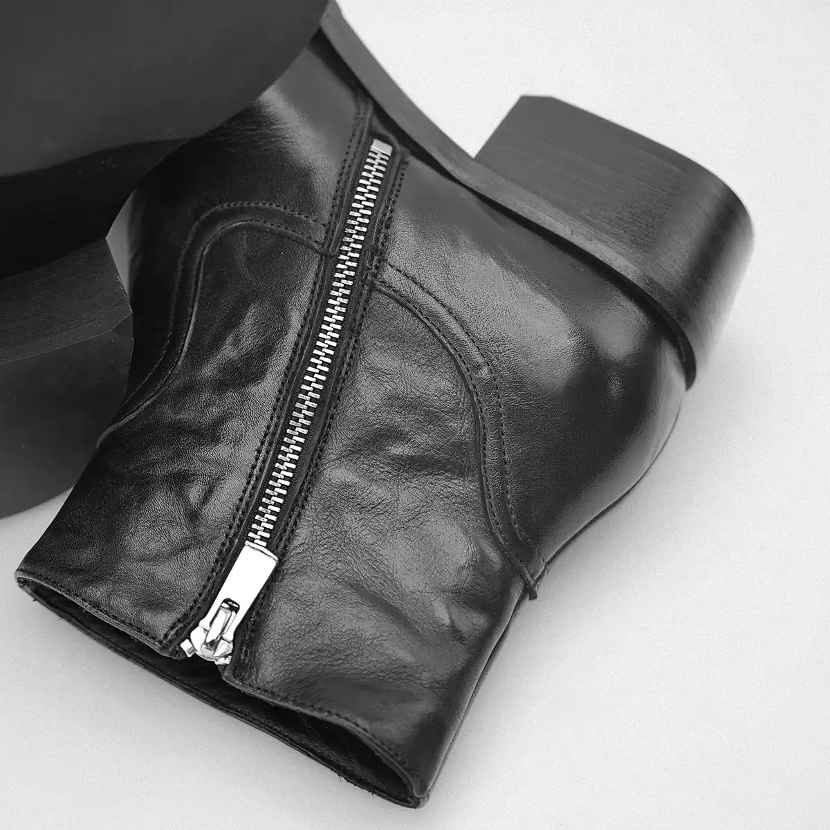 Pointed-Toe Cowhide Ankle Boots, picture 4 of 4