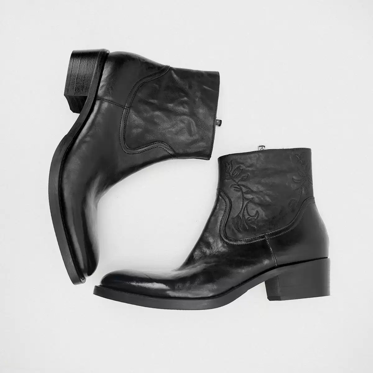 Pointed-Toe Cowhide Ankle Boots, picture 3 of 4