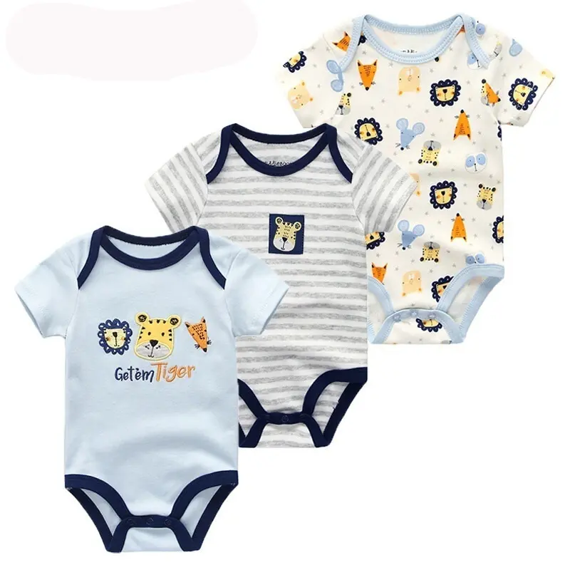 Newborn RomperPure CottonTriangle-cut One-piece Outfit With Short Sleeves