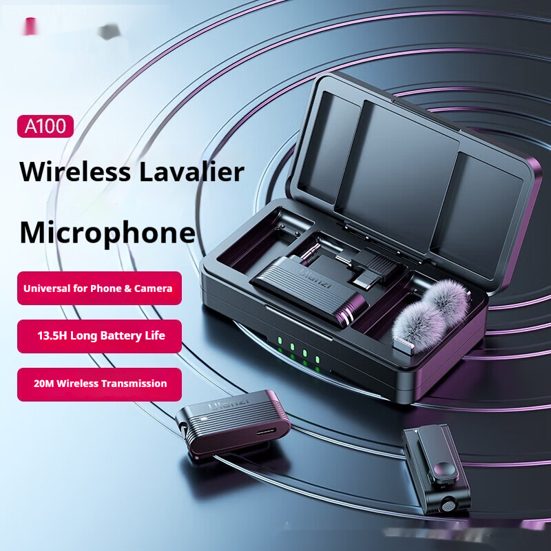 Ulanzi A100 Dual-Channel Wireless Lavalier Microphone