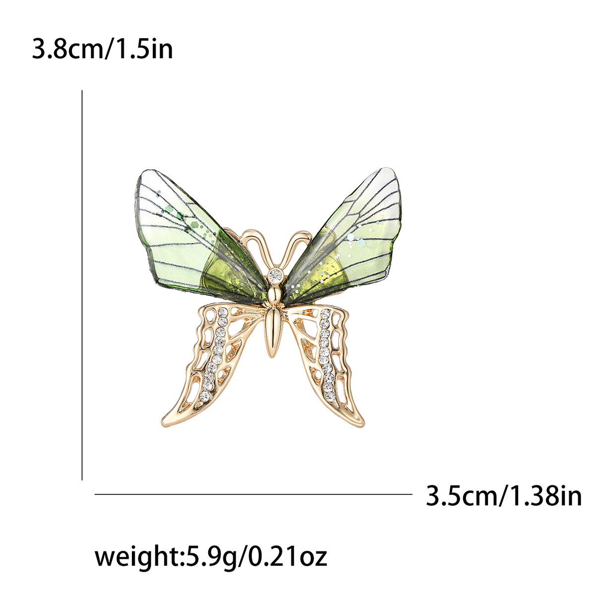Butterfly Brooch Green