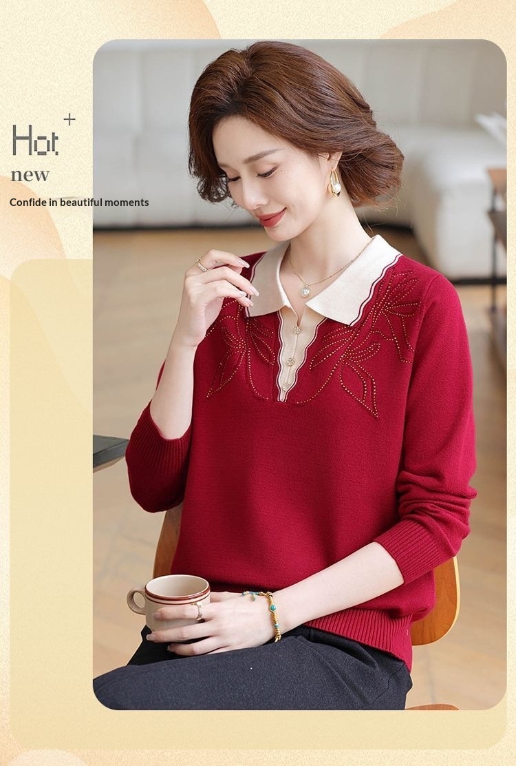Thick Ribbed Pullover Knit Sweater for Loose Fit, Long Sleeve