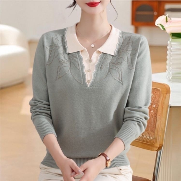 Thick Ribbed Pullover Knit Sweater for Loose Fit, Long Sleeve