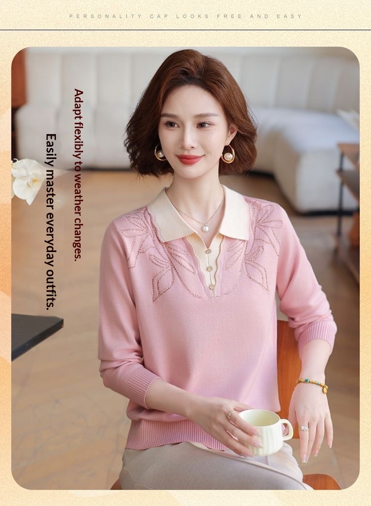 Thick Ribbed Pullover Knit Sweater for Loose Fit, Long Sleeve