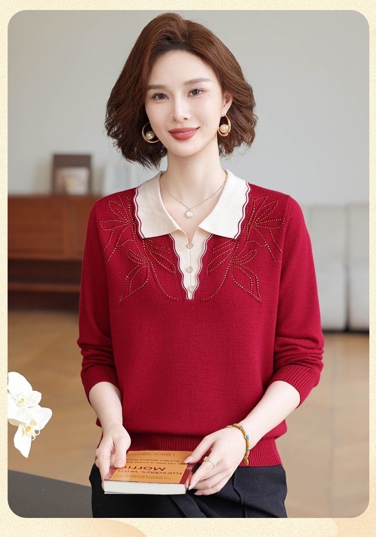 Thick Ribbed Pullover Knit Sweater for Loose Fit, Long Sleeve