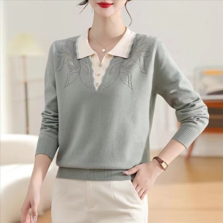 Thick Ribbed Pullover Knit Sweater for Loose Fit, Long Sleeve