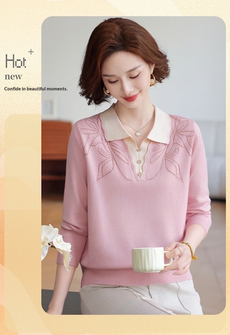 Thick Ribbed Pullover Knit Sweater for Loose Fit, Long Sleeve
