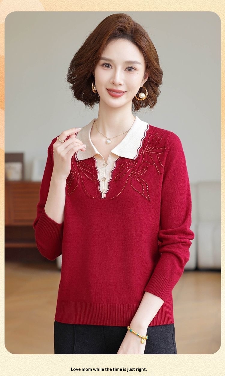 Thick Ribbed Pullover Knit Sweater for Loose Fit, Long Sleeve