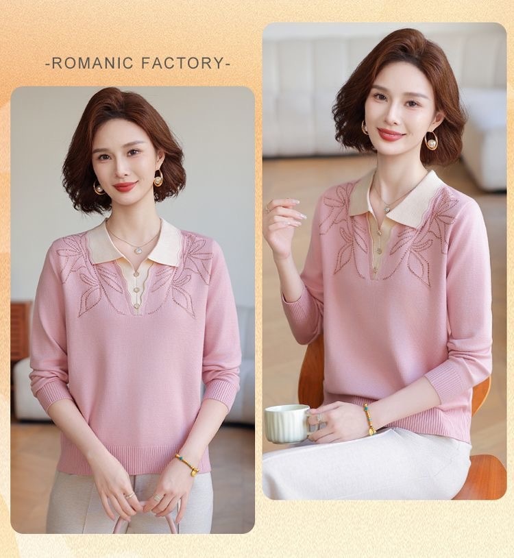 Thick Ribbed Pullover Knit Sweater for Loose Fit, Long Sleeve