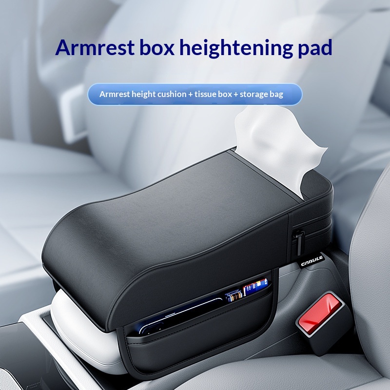 Car Armrest Box Height-Enhancing Storage Protective Cover