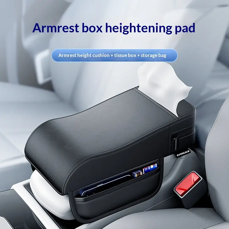 Car Armrest Box Height-Enhancing Storage Protective Cover