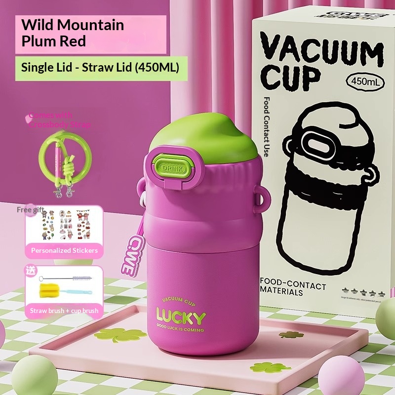 Insulated Straw Cup Perfect For Girls And Kids Compact And Portable