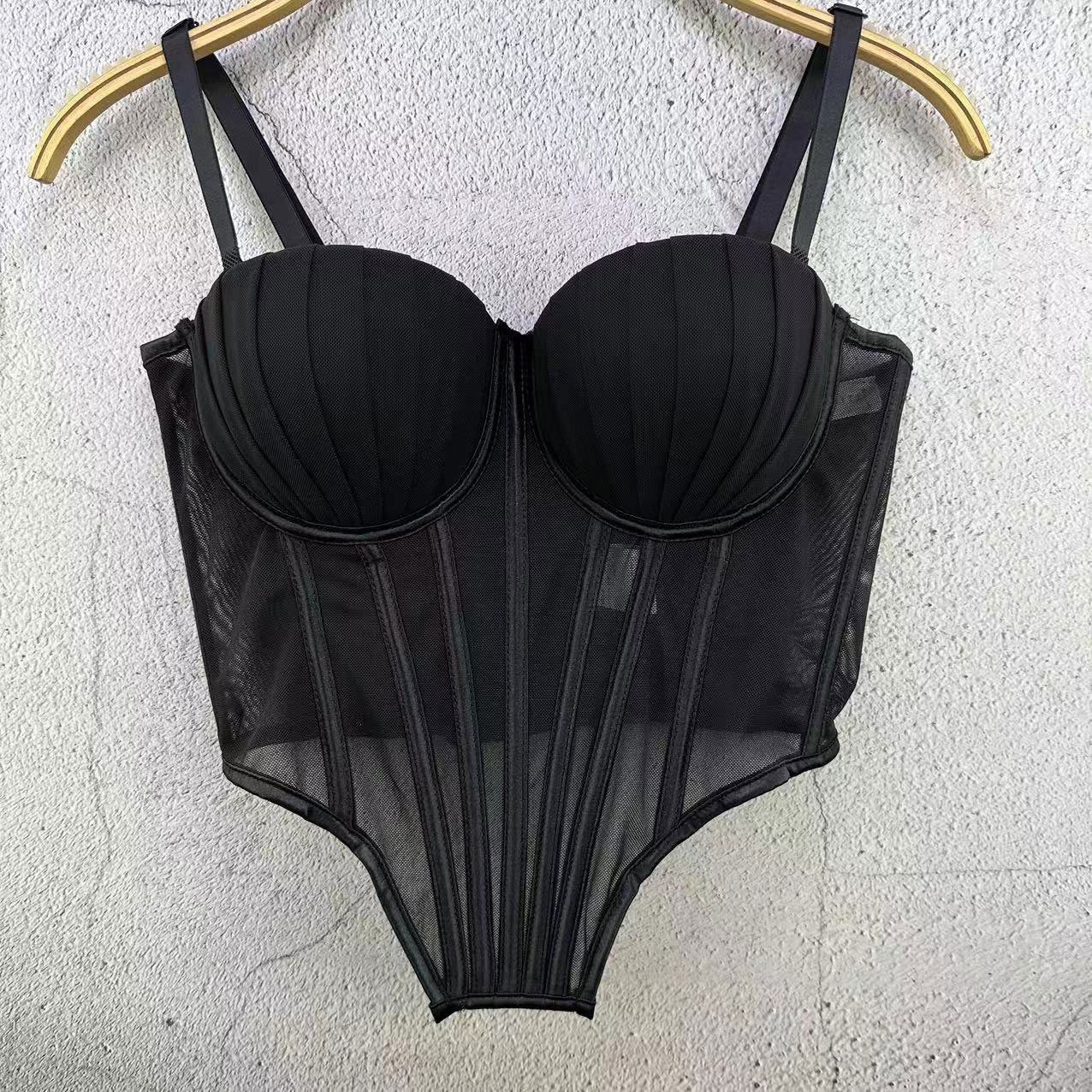 Strapless Pleated-cup High-end Fishbone Corset