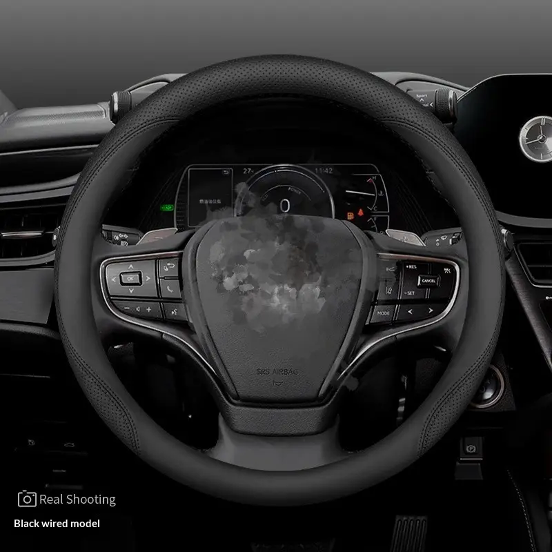 Ultra-thin Genuine Leather Steering Wheel Cover