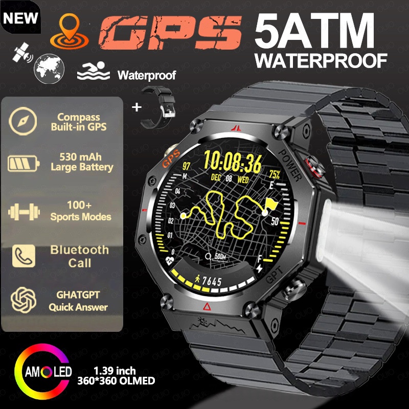 Multifunctional Outdoor Flashlight Smart Waterproof Watch