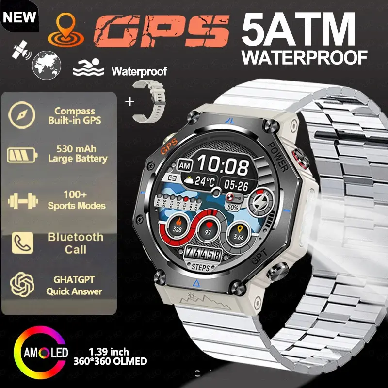 Multifunctional Outdoor Flashlight Smart Waterproof Watch